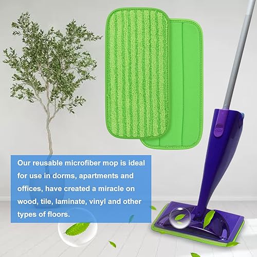 Miniatura 6 de SaferCCTV Almohadilla de microfibra reutilizable para fregona, almohadilla de fibra de repuesto para trapeador húmedo y seco, compatible con Swiffer