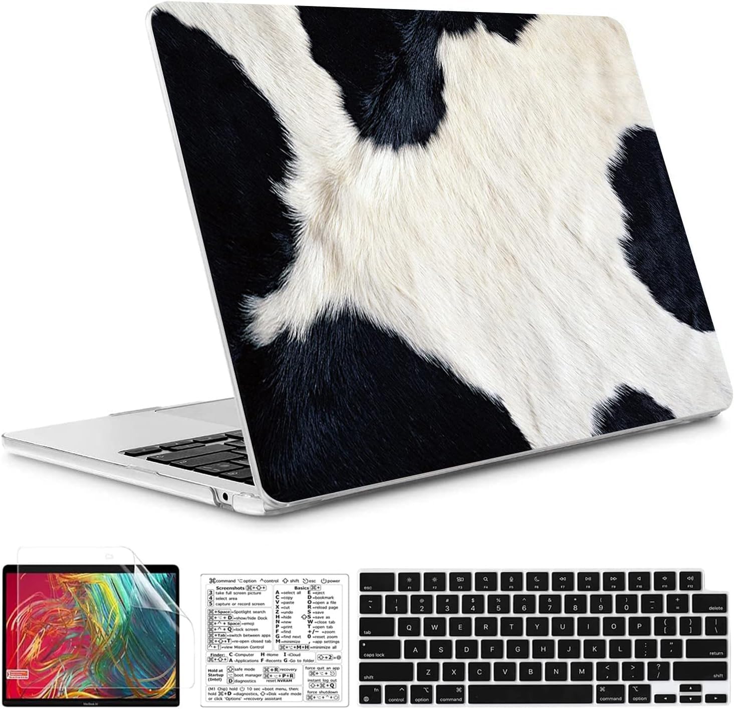 Compatible with MacBook Air 13.6 inch Case 2022-2026 Release A2681 M2 A3113 M3 A3240 M4 A3449 M5 Chip Plastic Laptop Hard Shell w/Mac OS Keyboard Sticker & Keyboard Cover (Cow Hair)