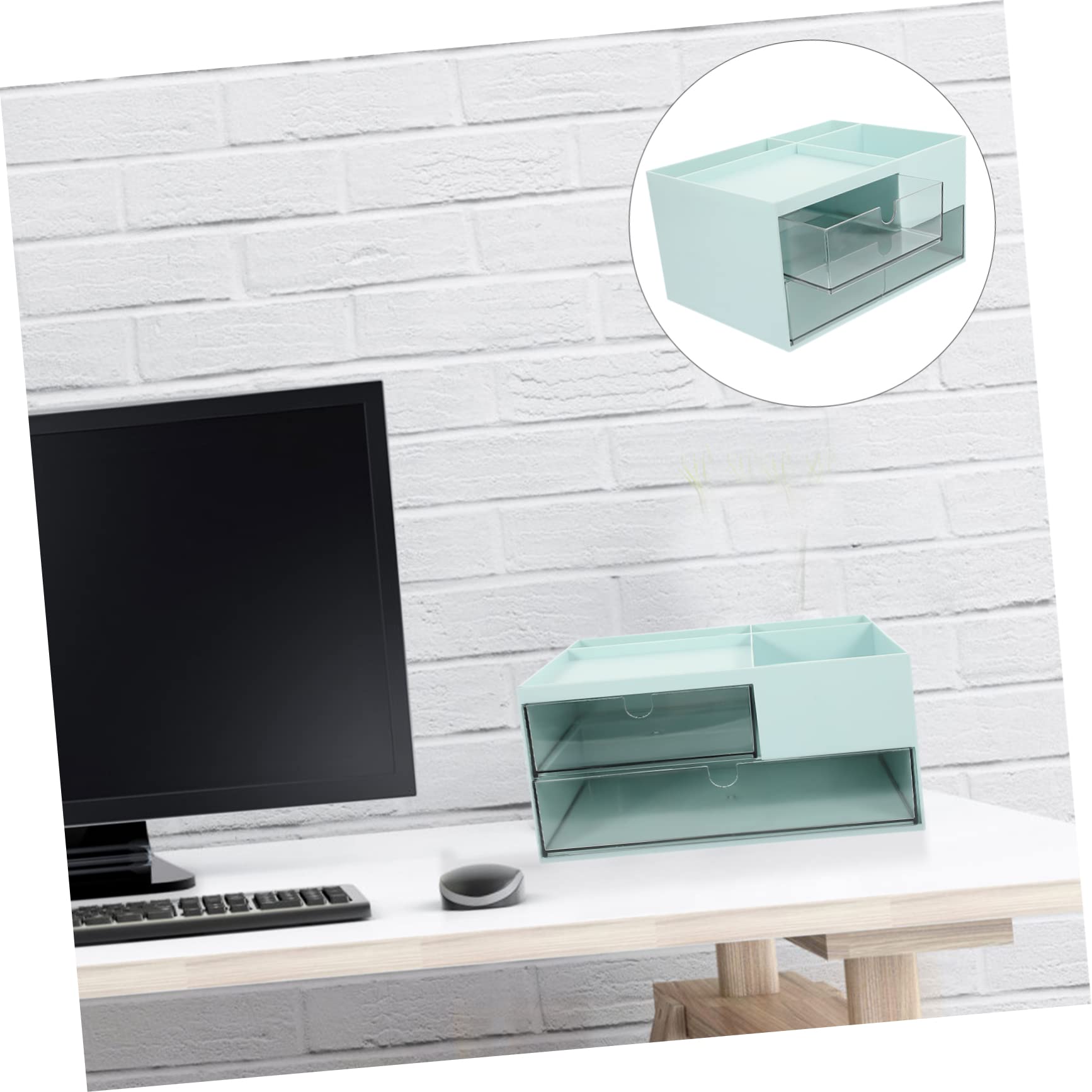Organizzatore da Scrivania Cassetto Design Multifunzione per Riporre Cotton Fioc Dischetti Struccanti e Articoli di Cancelleria Ordinato e Pratico per Ufficio Domestico