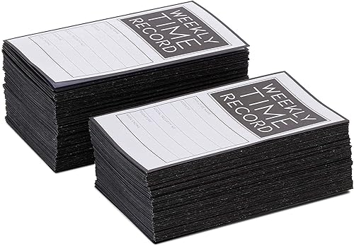 Miniatura 7 de Stockroom Plus Tarjetas semanales de tiempo triples para empleados para contabilidad, tamaño de bolsillo (5 x 8 pulgadas, 200 unidades)