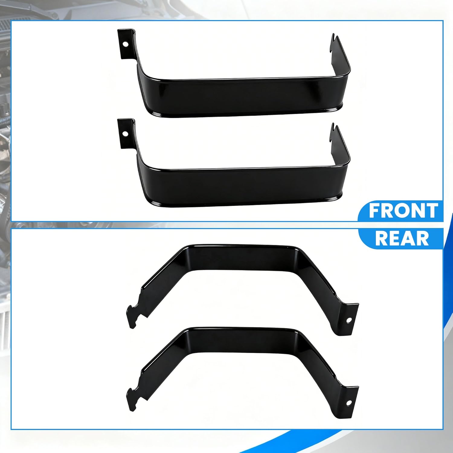 578-183 2x Fuel Gas Tank Straps Bracket Compatible with Chevrolet Silverado GMC Sierra 1500 2500 3500 1999-2019 Replaces 15288145, 15710284