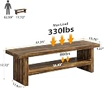 2 Banc d'entrée de gamme, 47.24" Banc de chaussures, sac de chaussures rustique, banc de rangement en bois pour entrée Hallway Chambre à coucher, montage facile, brun rustique
