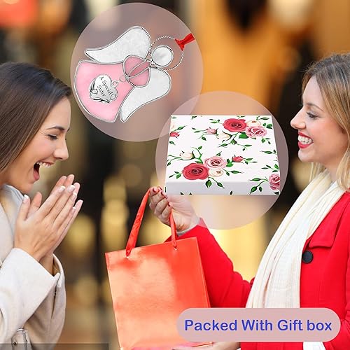 Miniatura 2 de Atrapasoles de Vidrio Emplomado de Ángel, Ornamento Atrapasoles de Metal Decorativo para Ventanas Interiores, Regalos para Amigos, Mamá, Maestra,