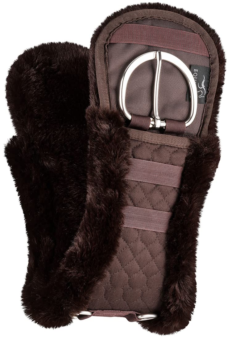 Equinate Pas westernowy Classic z syntetyczną skórą jagnięcą – anatomiczny pas podsiodłowy Western pas biodrowy 65 70 75 80 85 90 cm naturalny brązowy czarny (65 cm brązowy)