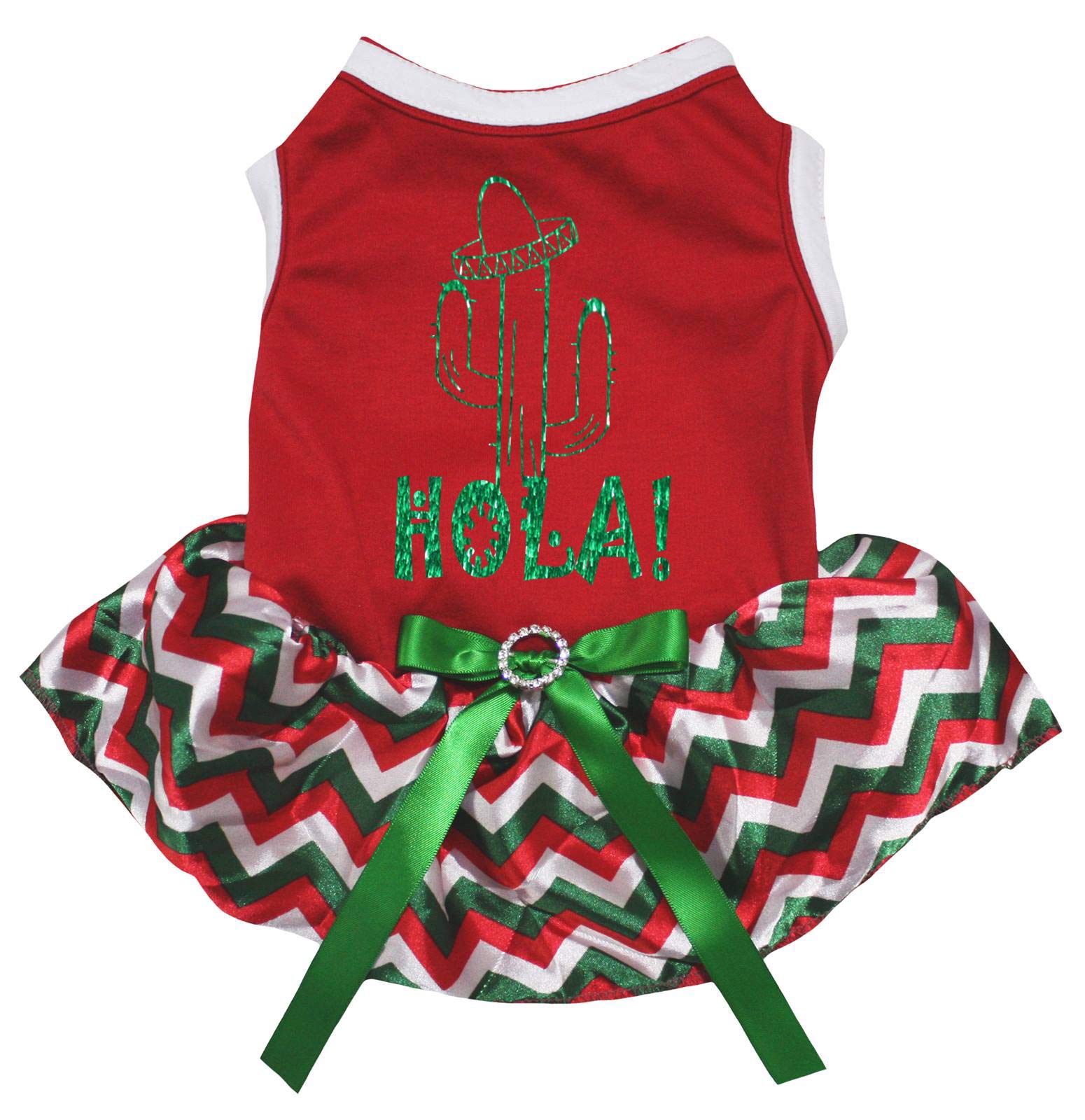 Robe tutu pour chien en coton habit anti-frottement imprimé vert
