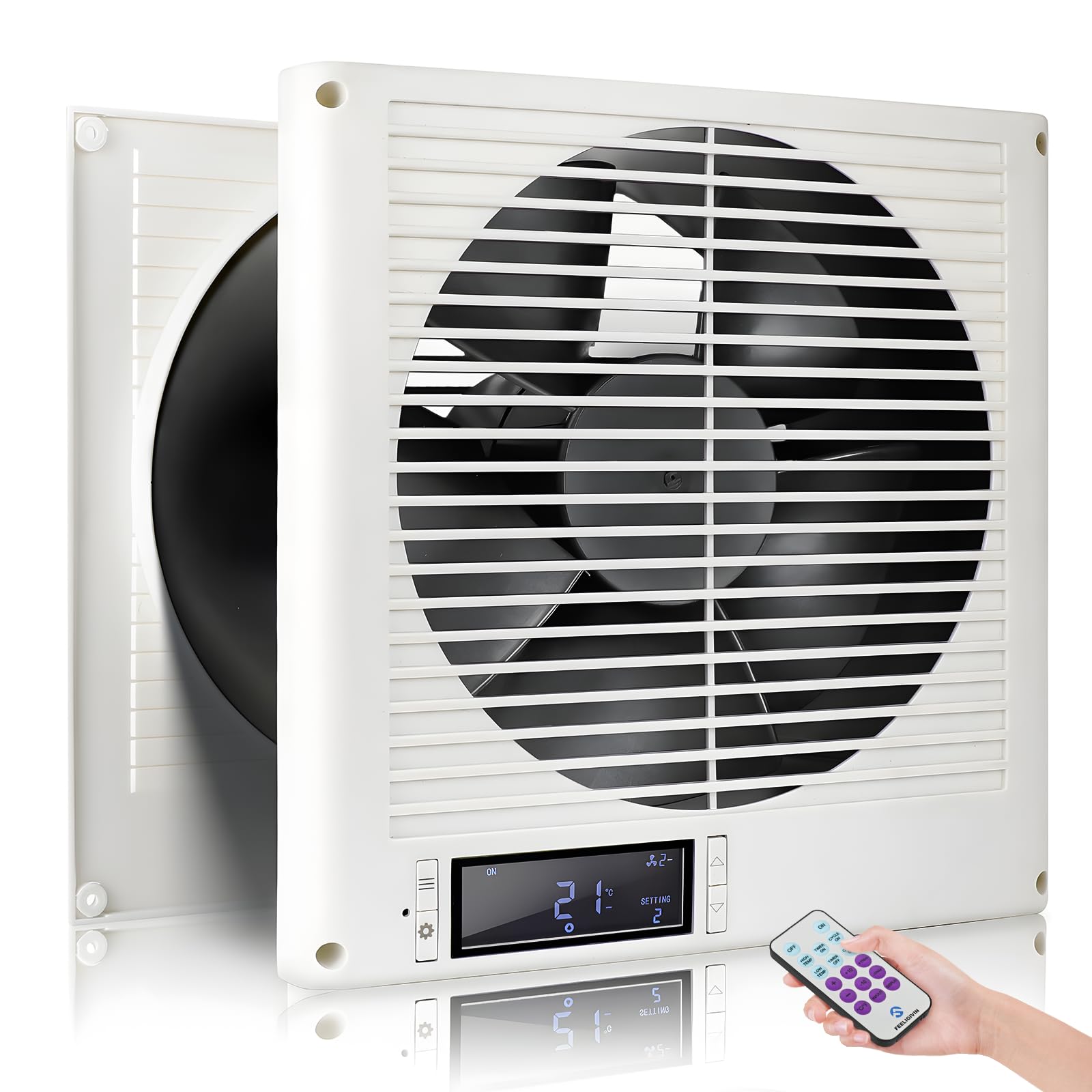 Ventilateur de ventilation 16W 20,3 cm 350 CFM 10 vitesses flux d'air bidirectionnel