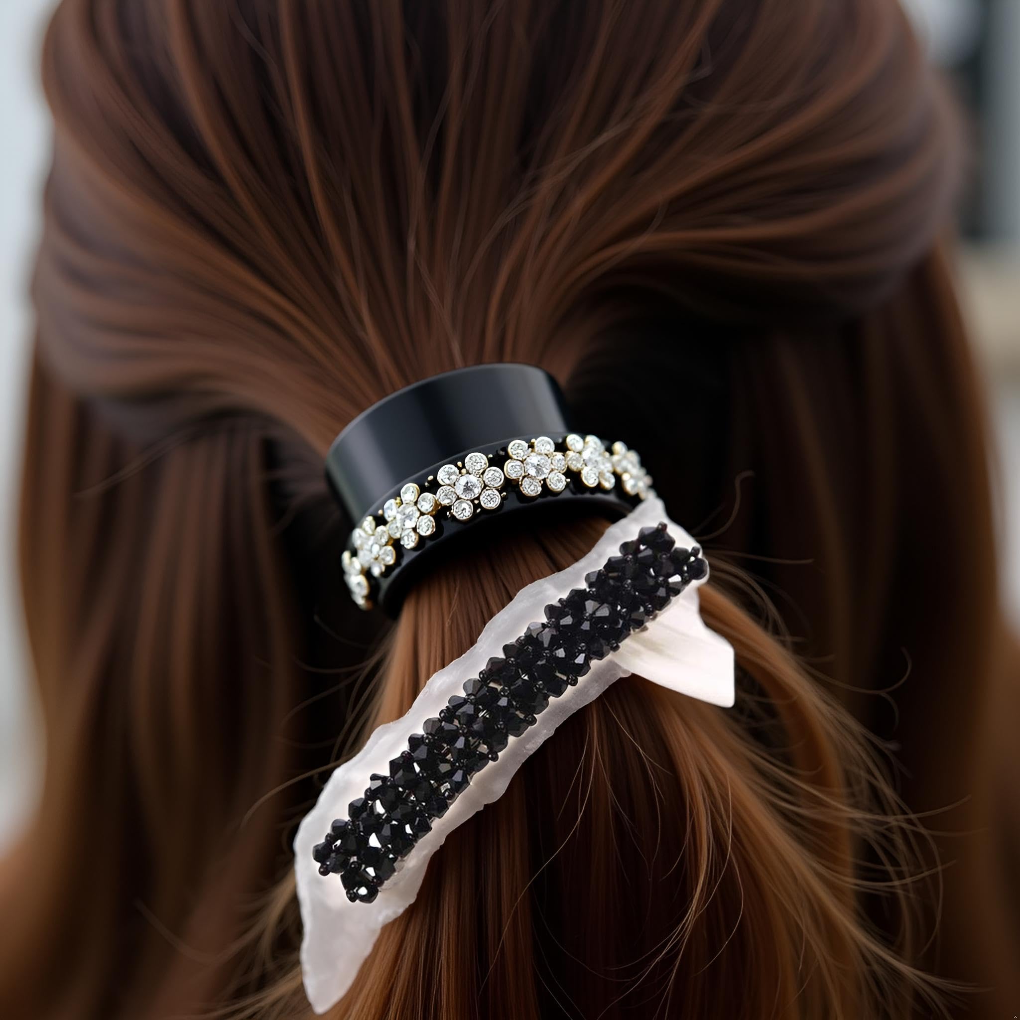 Socks & Embellished Hair Clips - Black & White The Best Bridal Hair Accessories for 2025 Weddings main image 3