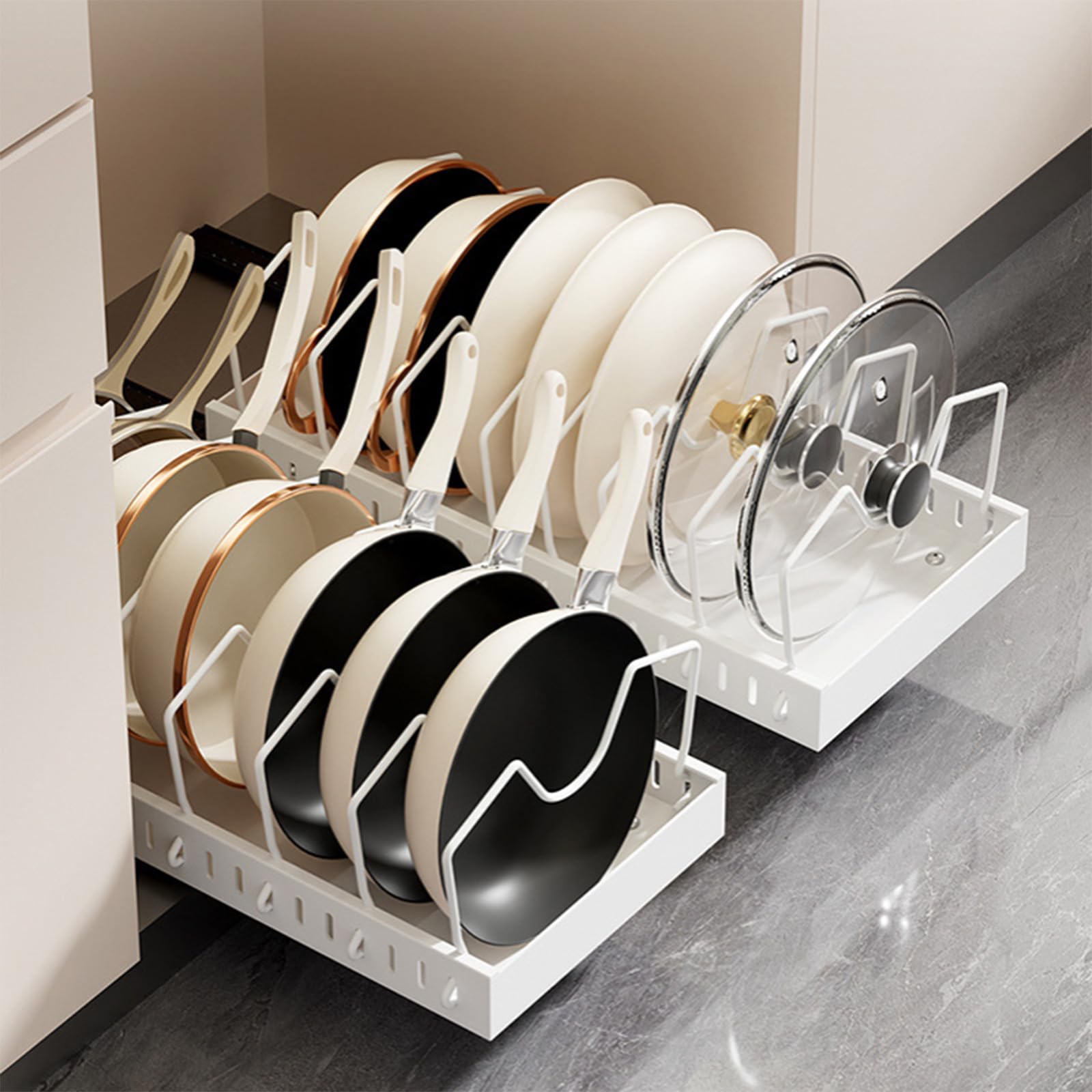 Étagère de rangement en acier au carbone robuste pour casseroles - Résistant à la rouille - 20 kg - Pour une longue durée de vie - En acier au carbone