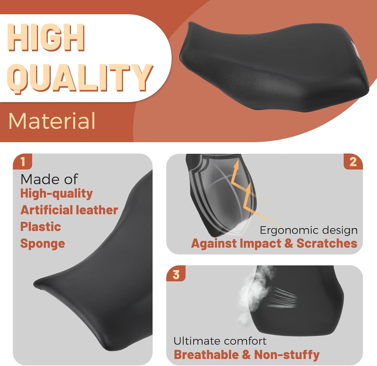 KUAFU Complete Seat Compatible with 2007-2013 Honda Rancher 420 TRX420 2014 Rancher 420 FA FPA Replacement For 77100-HP5-E30ZA Seat Cover