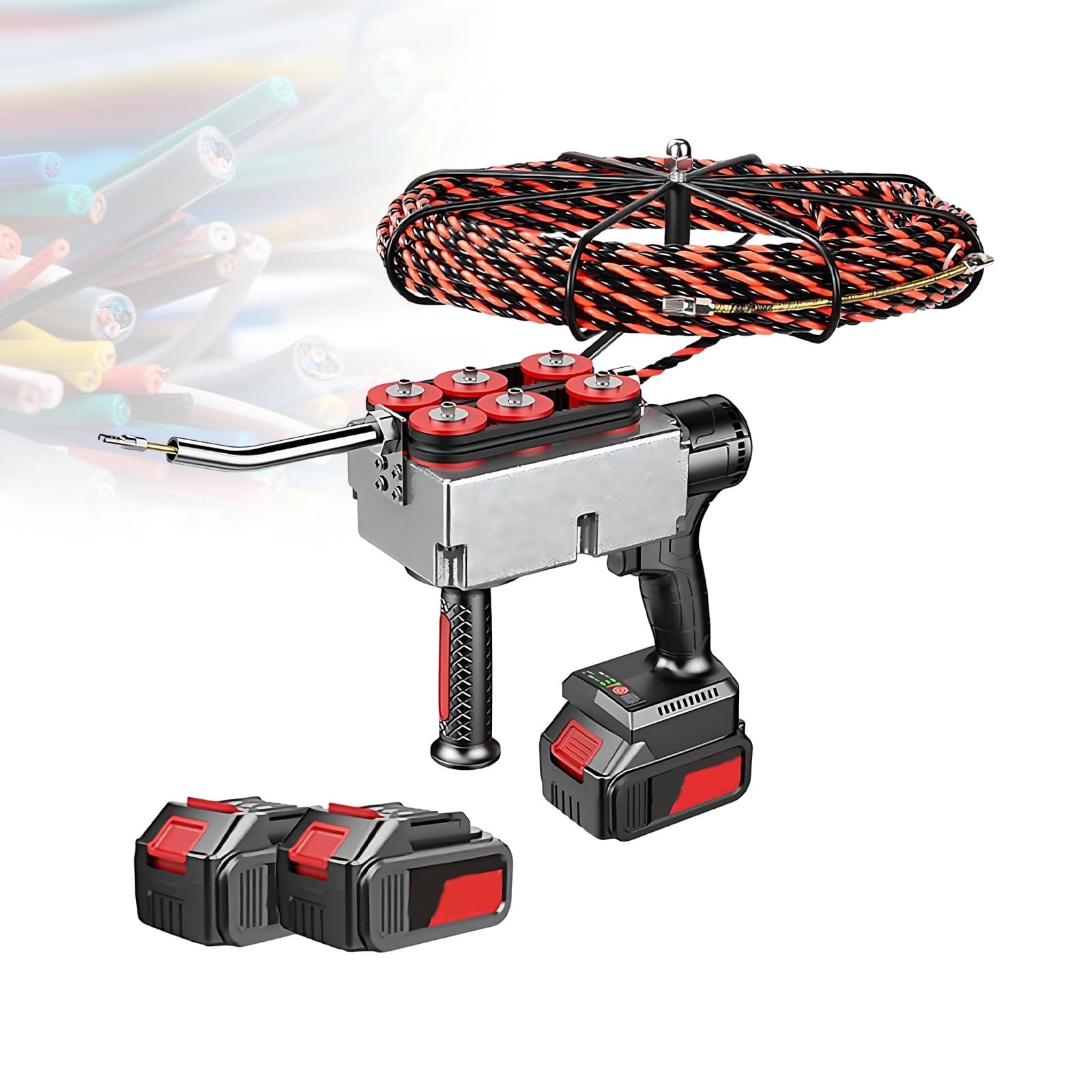 YXYLJOZ Cordless Electric Wall Threader - Adjustable Speed Pipe Wire Puller for Plumbing & Electrical Projects, Efficient Cable Decoration Tool (30m)