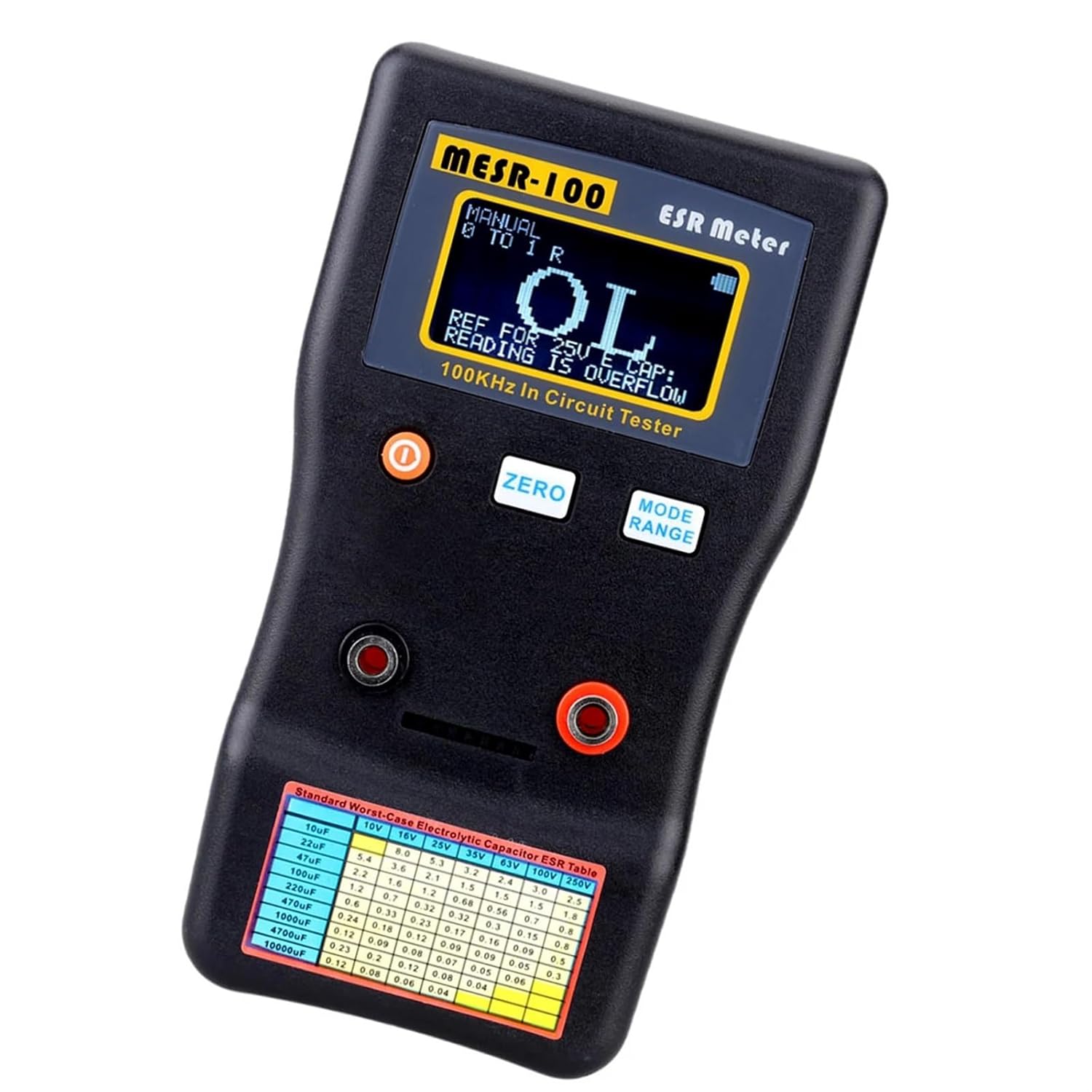 LCR Meter, MESR-100 ESR Capacitance Ohm Meter Professional Measuring Internal Resistance of Capacitor Capacitance Circuit Tester(MESR-100)