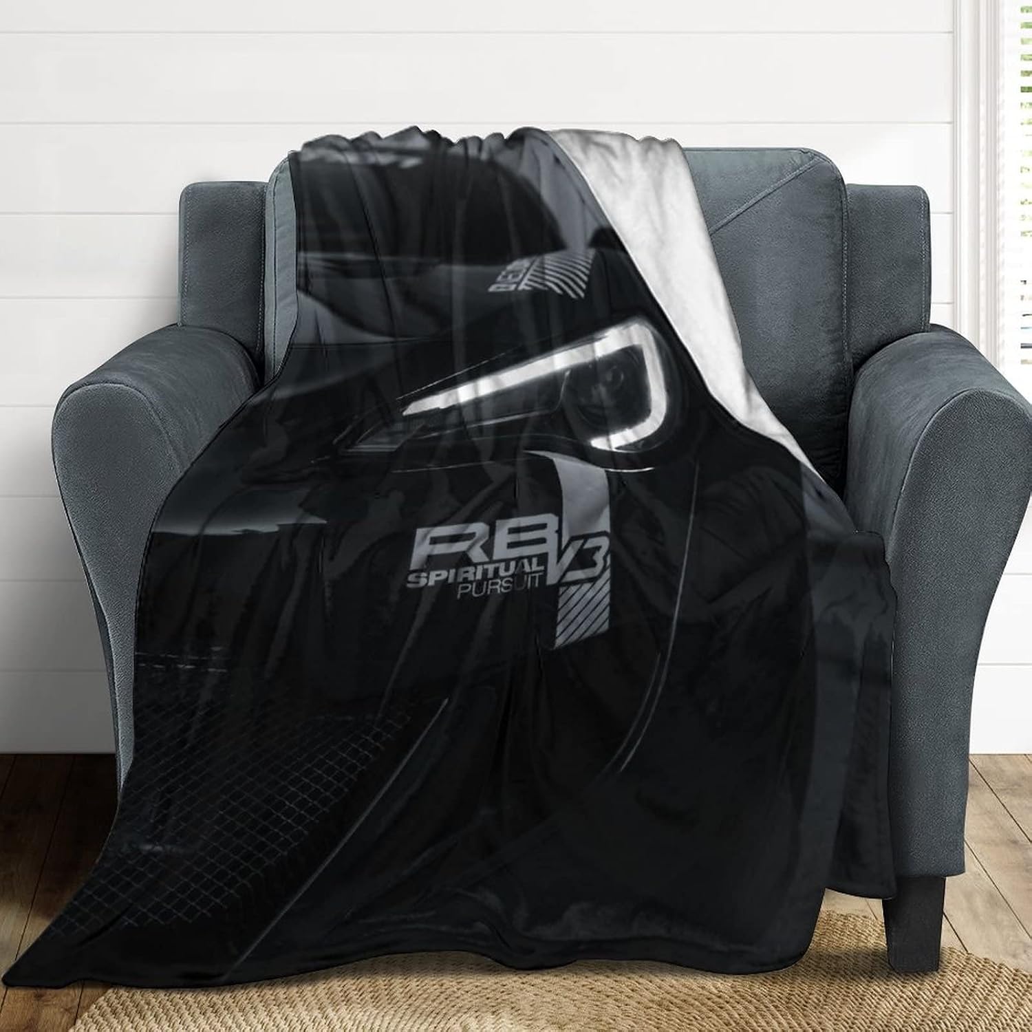 Car Vehicle Sports Car Jdm Black Headlight Front Bumper Widebody Stance Artwork Brz Gt86 Blanket Flannel All Seasons Lightweight Air Conditioner Fuzzy Blanket for Living Room/Bedroom/Sofa/Chair Suitab