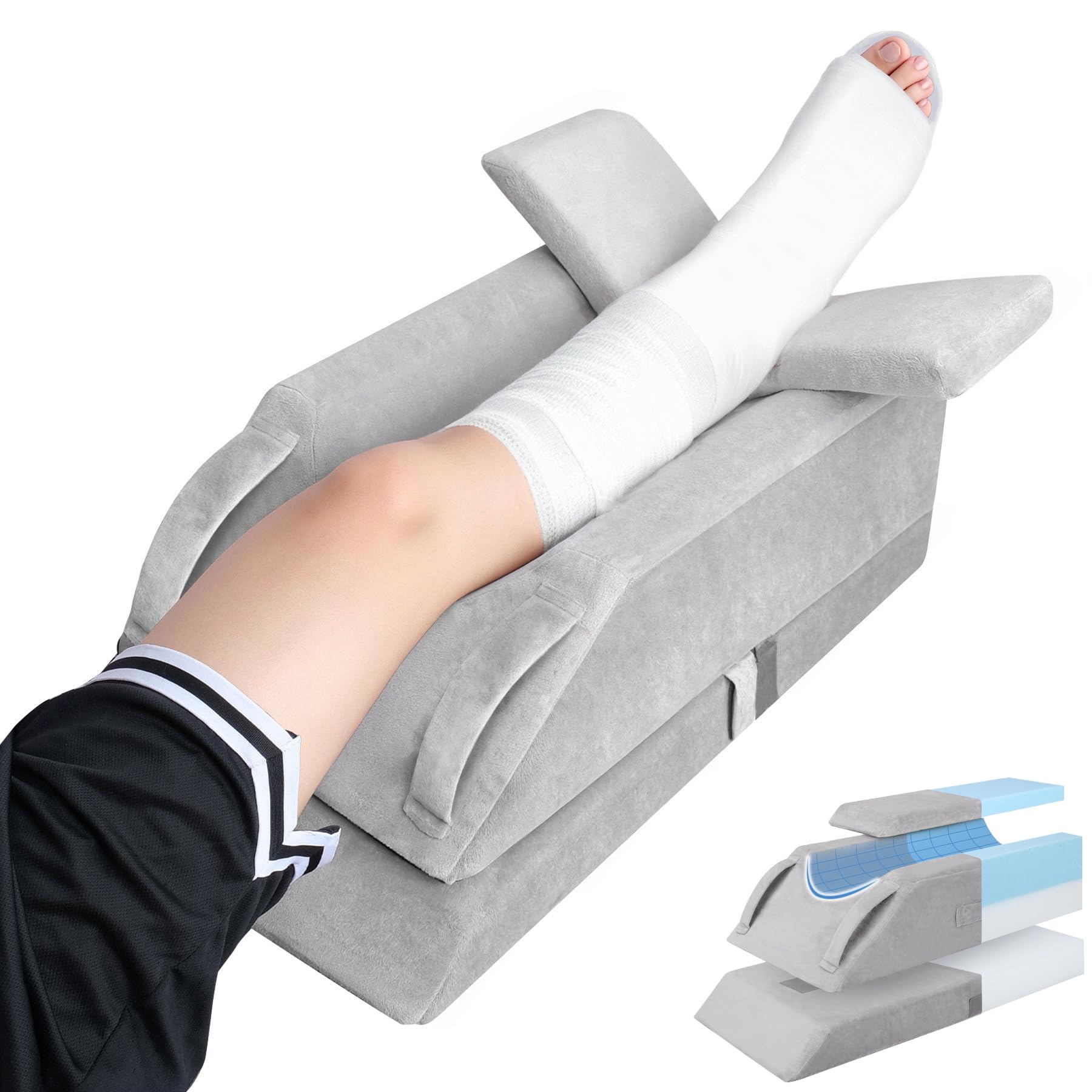 INFANZIA Adjustable Leg Elevation Pillows for After Surgery, Single Leg
