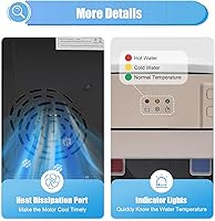 Vista 7 de Dispensador de enfriador de agua para encimera, dispensador de enfriador de agua caliente y fría, 110 V, 550 W, mini dispensadores pequeños