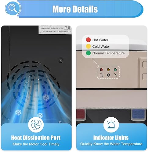 Miniatura 7 de TBVECHI Top Loading - Dispensador de enfriador de agua para encimera, agua caliente y fría, dispensador de agua eléctrico independiente de 550 W con