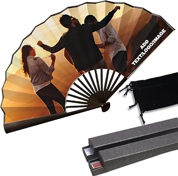 AIFLM Personalized Folding Fan 5-300Pcs Bulking Buying, Custom Photo Hand Held Fans for Wedding Dancing Saloon Cosplay Party Props, Foldable Decorative Folding Fans Creative Gift