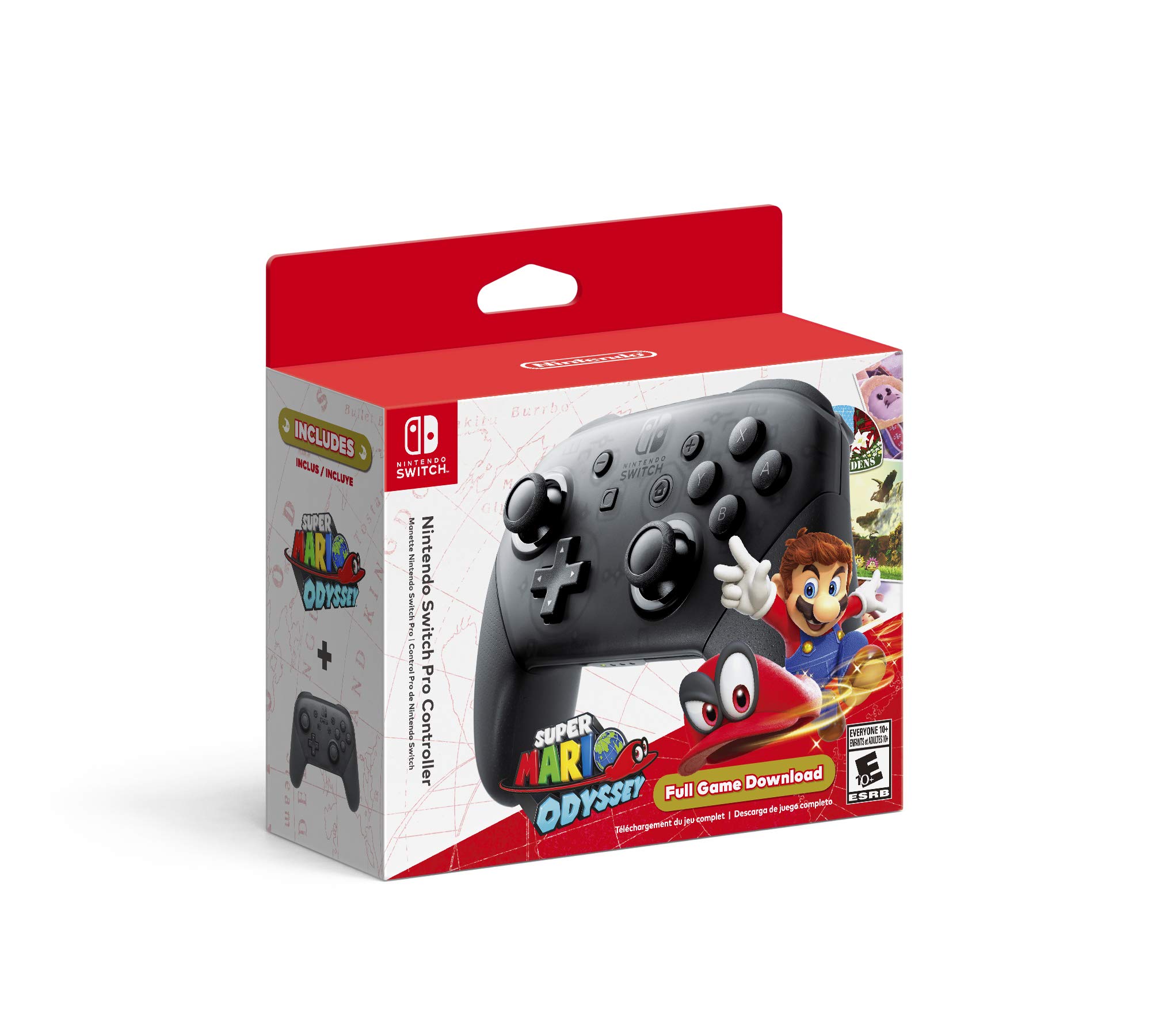 Nintendo Switch Pro Controller with Super Mario Odyssey Full Game 