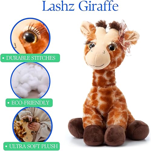 Miniatura 6 de The Petting Zoo, Lash'z - Peluche de jirafa, regalos para niñas, juguete de peluche de 12 pulgadas