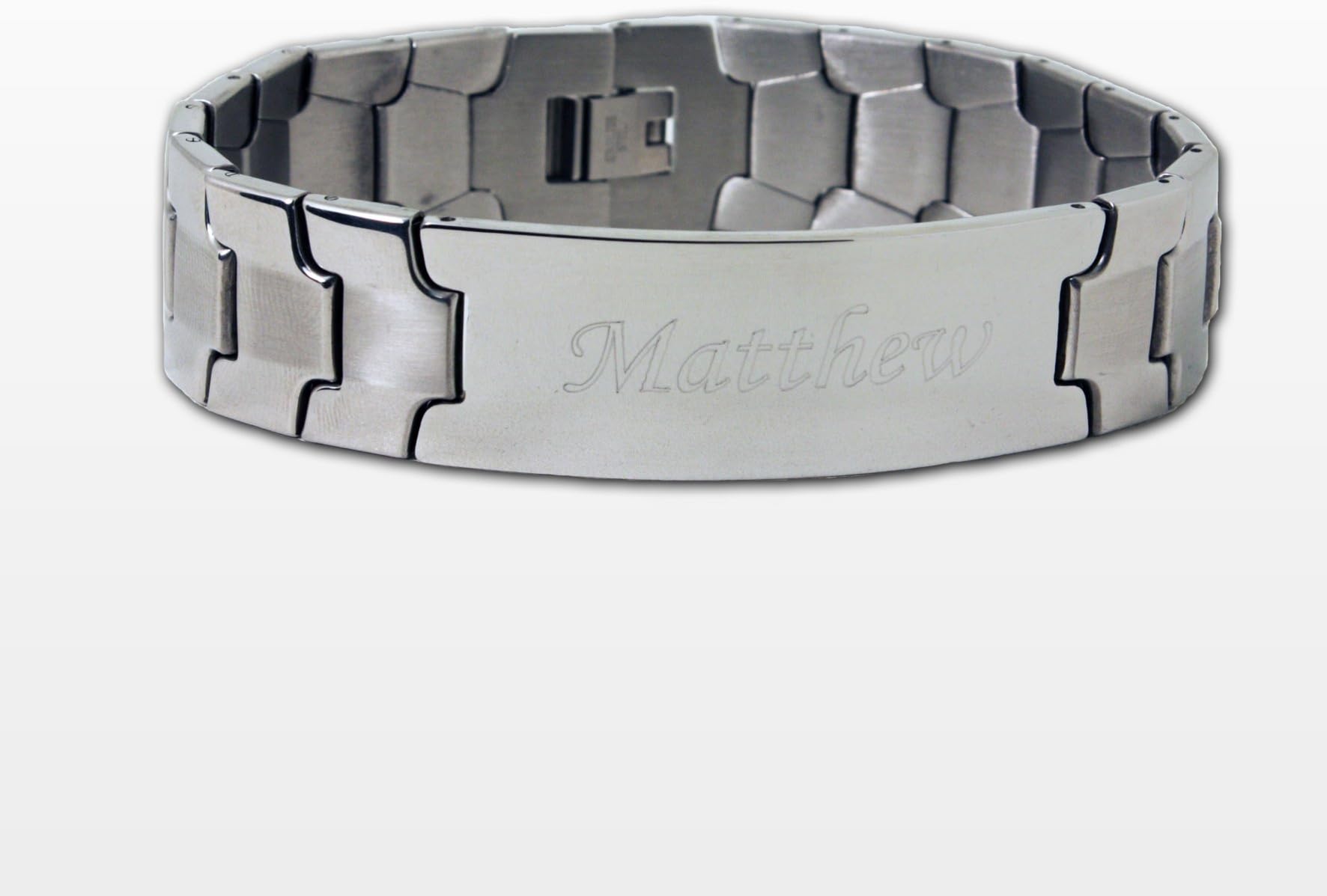 Personalised Engraved Stainlesss Steel Mens ID Bracelet Great Gift for Christmas Birthday Fathers Day Valentine's Day