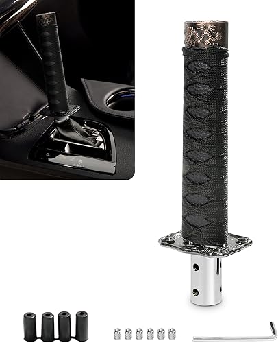 YAKEFLY - Palanca de cambios universal Katana, perilla de cambio Katana, palanca de cambios de espada samurái con 4 adaptadores (negro)