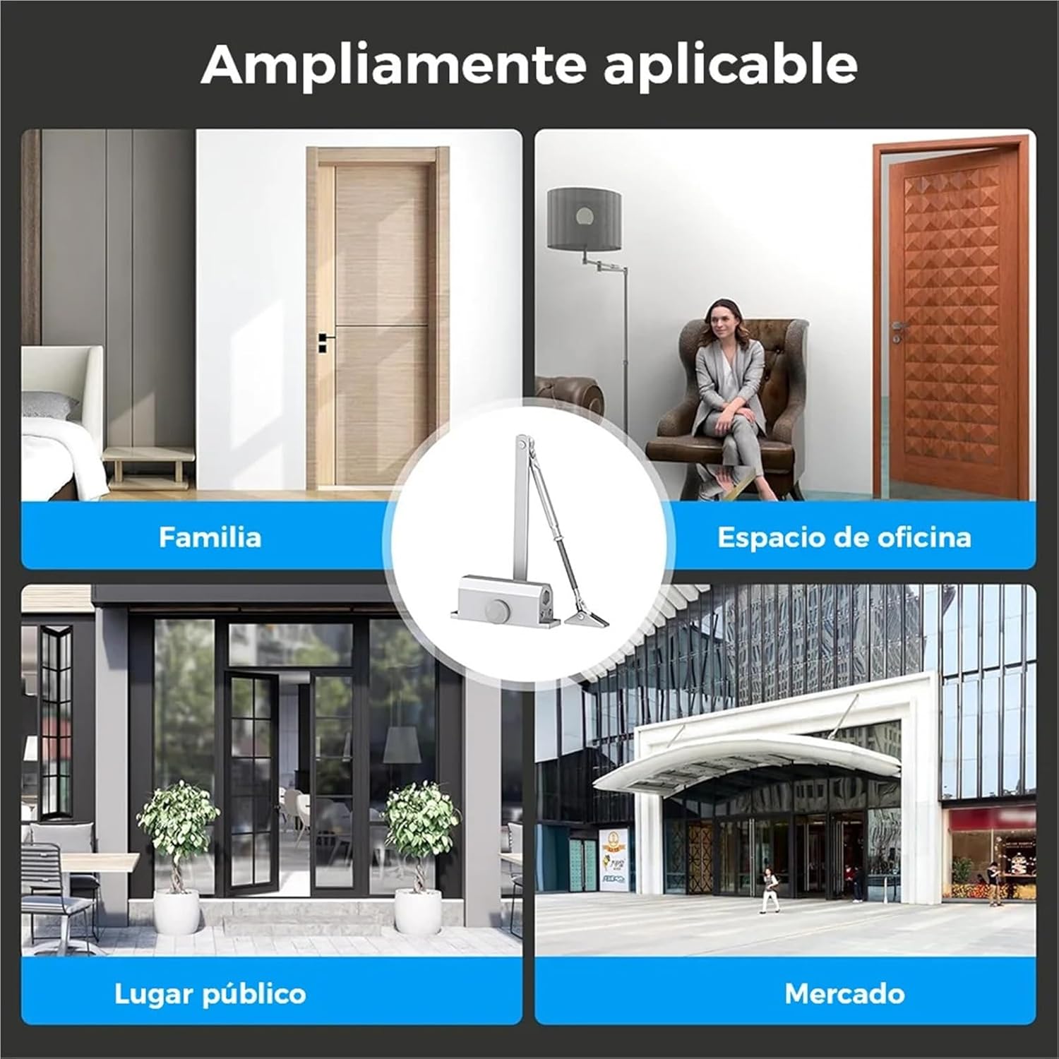 Automatic Gate Closer Hydraulic Adjustable Speed Positioning Door Stop Protective Door Holder Hardware 1Pcs(45-65KG)