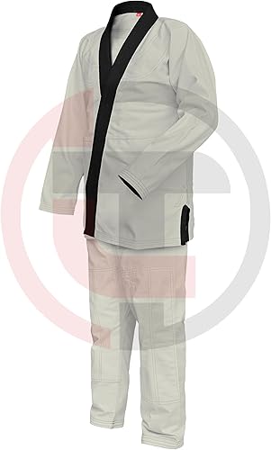 Miniatura 2 de Bjj Gi Jiu Jitsu Kimonos sin blanquear Gi Collar negro 100% algodón Perl tejido 450GSM
