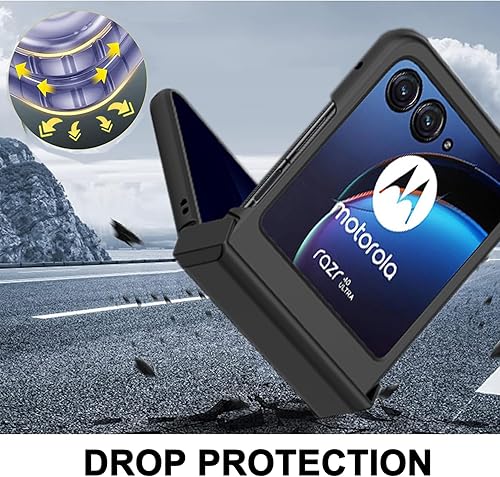 Miniatura 5 de Ninki Funda con tapa para Motorola Razr Plus 2023 y Razr 40 Ultra - Protector de bisagra, carcasa de PC a prueba de golpes, color negro