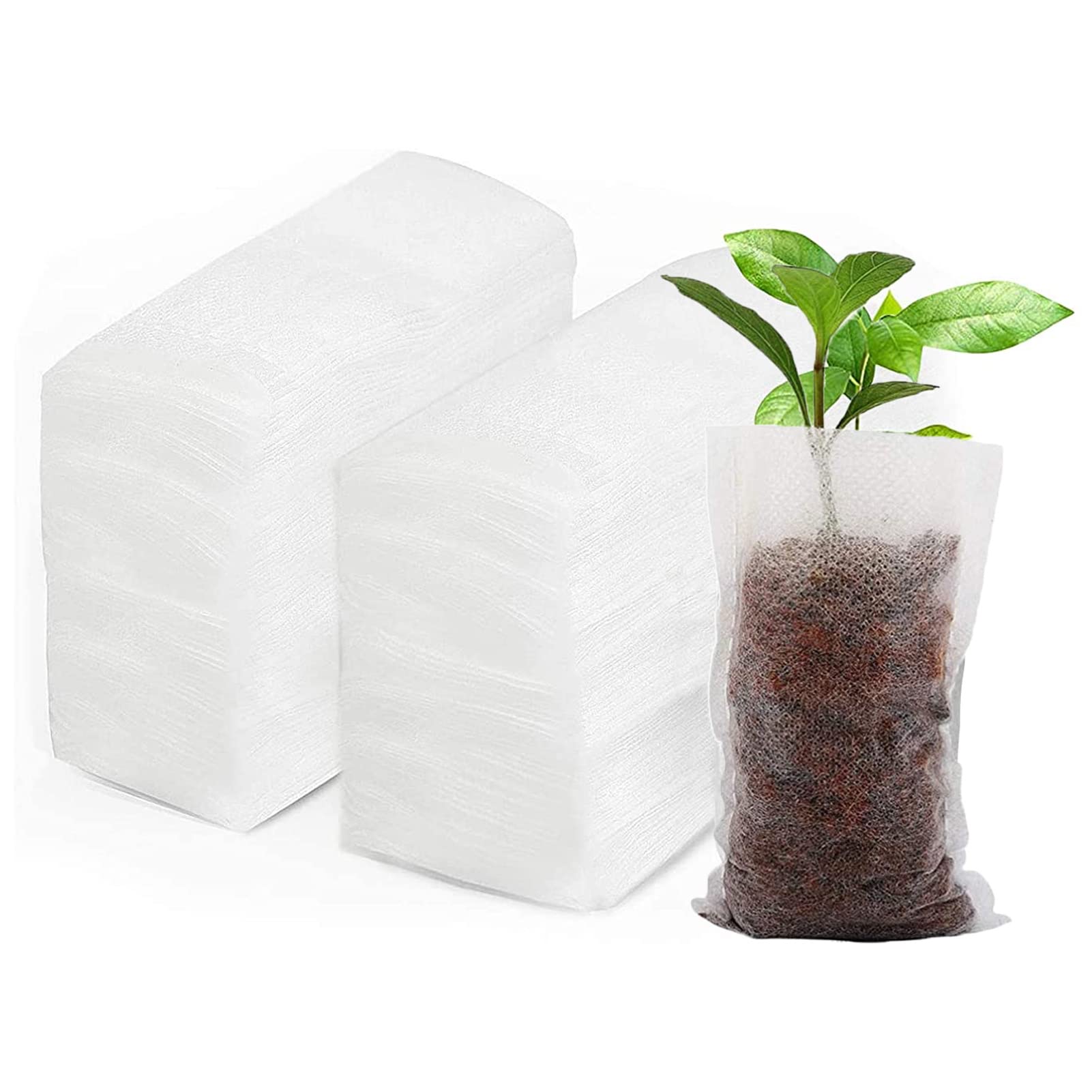Gardening Seedling Containers 100-Pack Biodegradable Plant Grow Bags - 10x10 Inch Non-Woven Nursery Pots For Seed Starting Plant Starter Pots - Foto 6