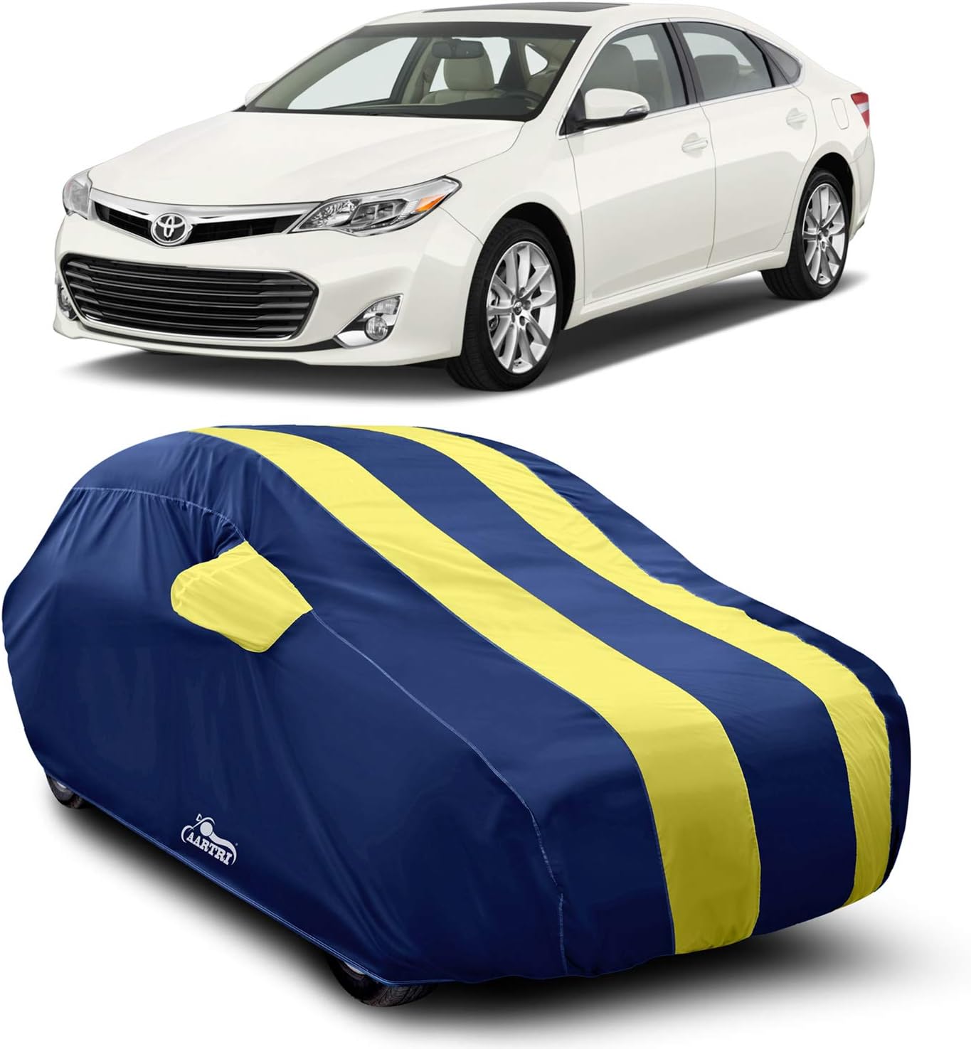 XG BrandCar Body Cover Special Design for Toyota Avalon (Strips Yellow with Mirror Pockets)