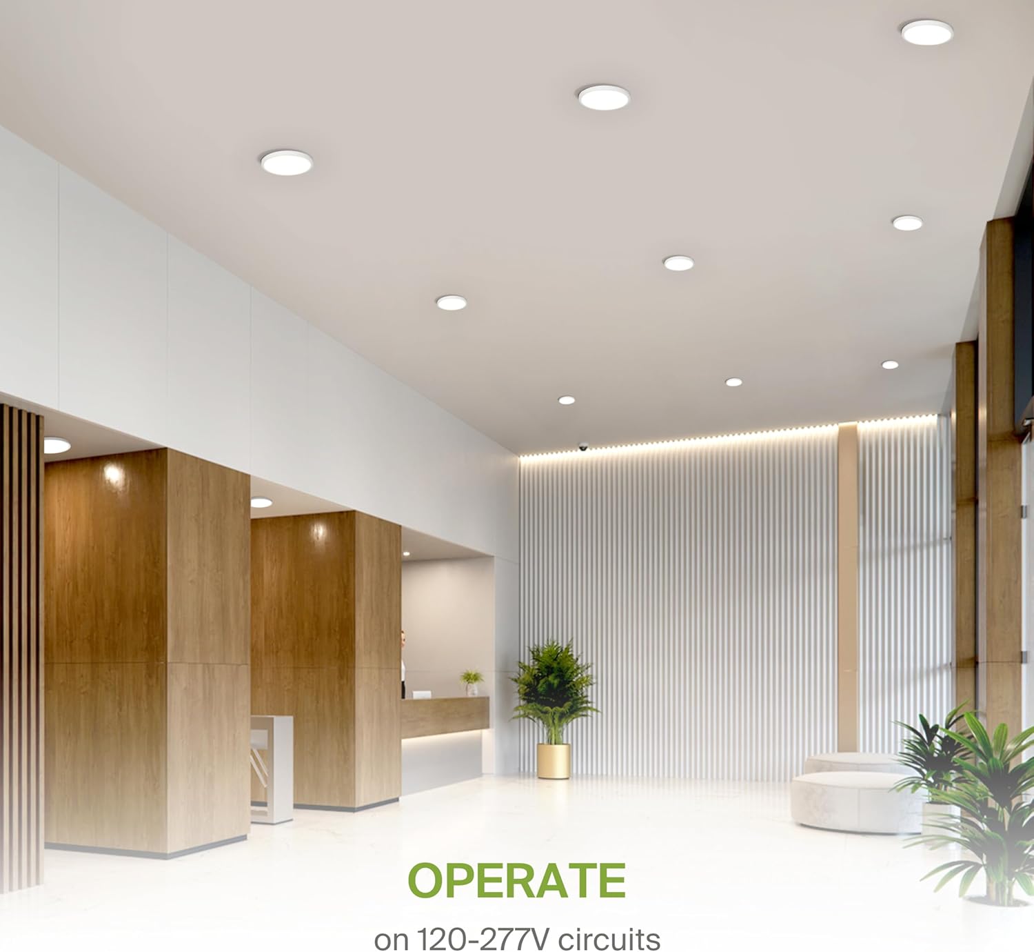 ASD LED 15" Round Flush Mount Ceiling Light Fixture, Low Profile Surface Lighting | 5CCT, Dimmable, Ultra-Thin, ETL Listed | 28W 2300LM 2700-6000K 100-277V | Kitchen, Hallway Lamp | White, 2 Pack