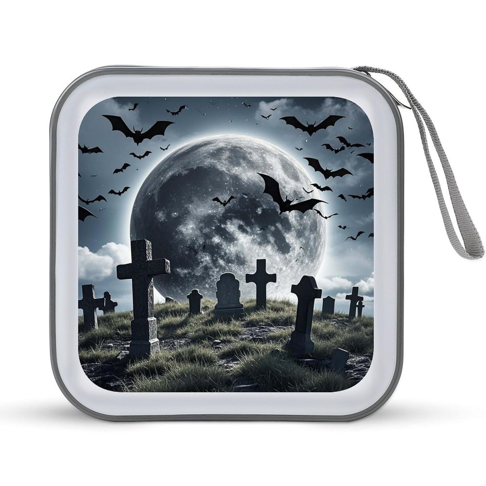 VstaDank Above The Cemetery CD Case with Hand Strap Lightweight DVD Wallet Holder 40 Capacity CD/DVD Case Wallet Protective CD Wallet CD/DVD Portable Storage Binder for Car Home Office