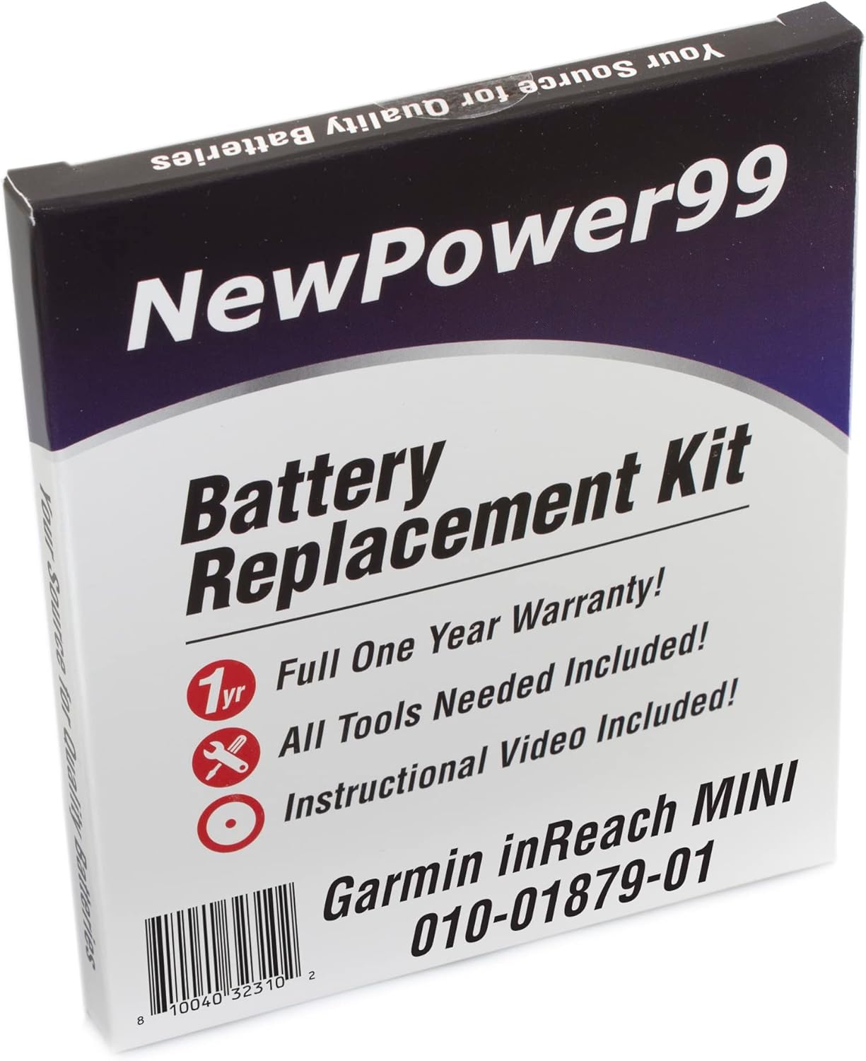 NP99sp Battery Replacement Kit for Garmin InReach Mini 010-01879-01 with Tools, Video Instructions, Long Life Battery from NewPower99