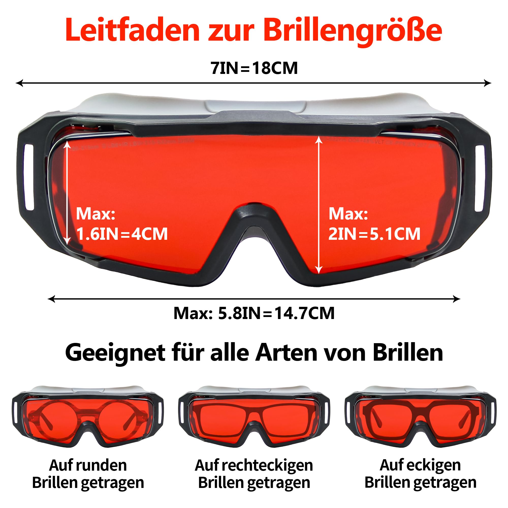 OD6+ gafas láser profesionales 532nm, seguridad 180-540nm, láseres verdes, gafas láser UV/violeta y azul, gafas de blanqueamiento láser con láser, luz fría