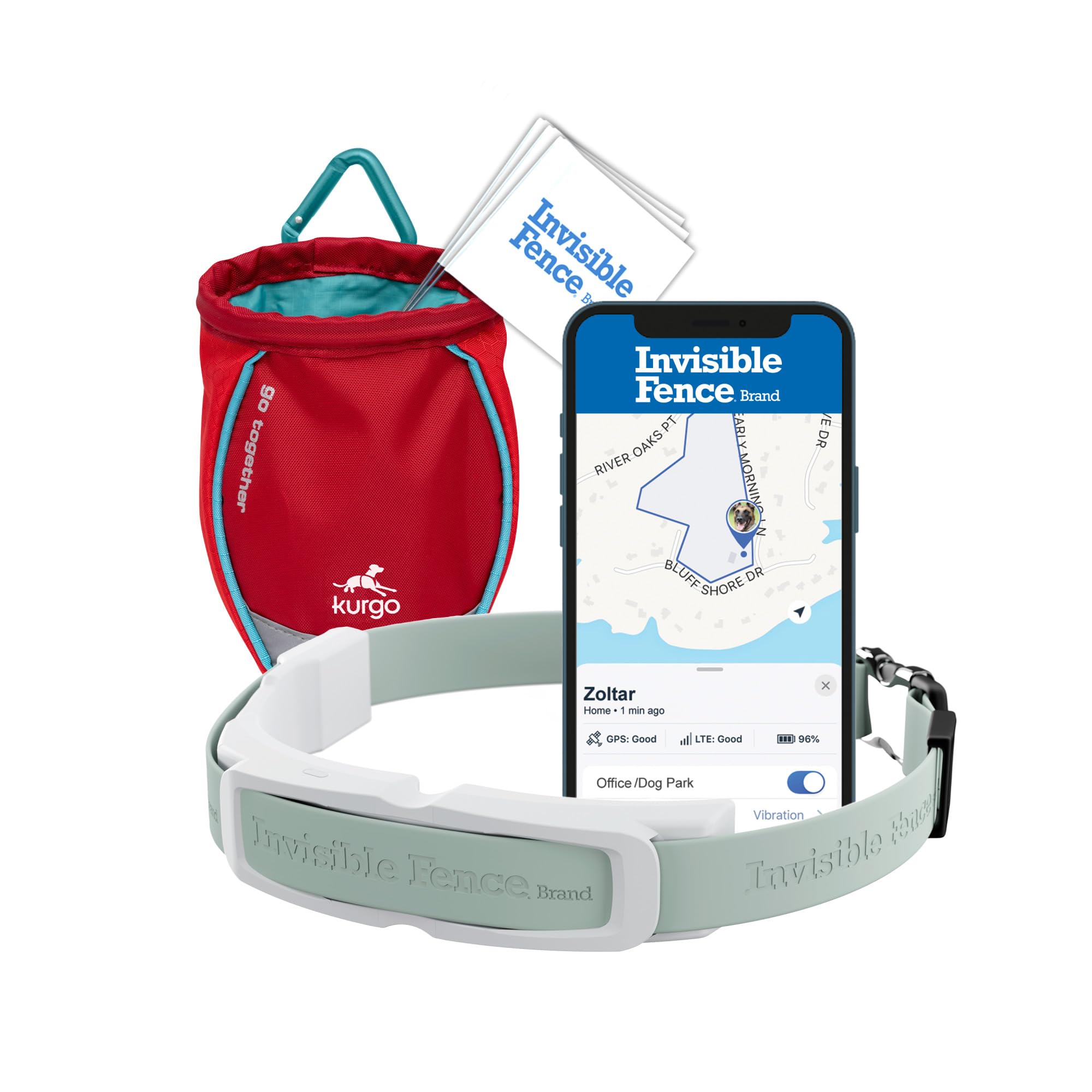 PetSafe Invisible Fence GPS Dog Fence & Tracking Collar Bundle - Wireless GPS Tracker Collar with Red Training Flags & Treat Bag - Waterproof - Medium & Large Dogs - 1 Year Subscription Included