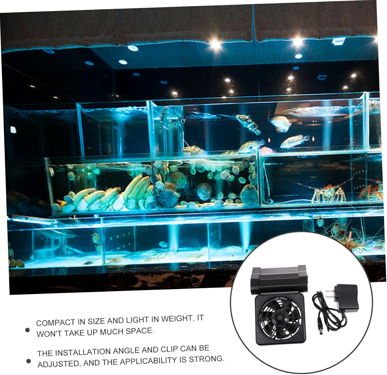 VANZACK Fish Tank Cooling Fan Adjustable Aquarium Chiller Cooler for Shrimp Tanks Easy Install Efficient Cooling System for Daily Use