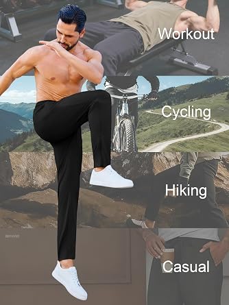 Auxo Joggers for Men Track Running Athletic Workout Pants with Ankle Zipper