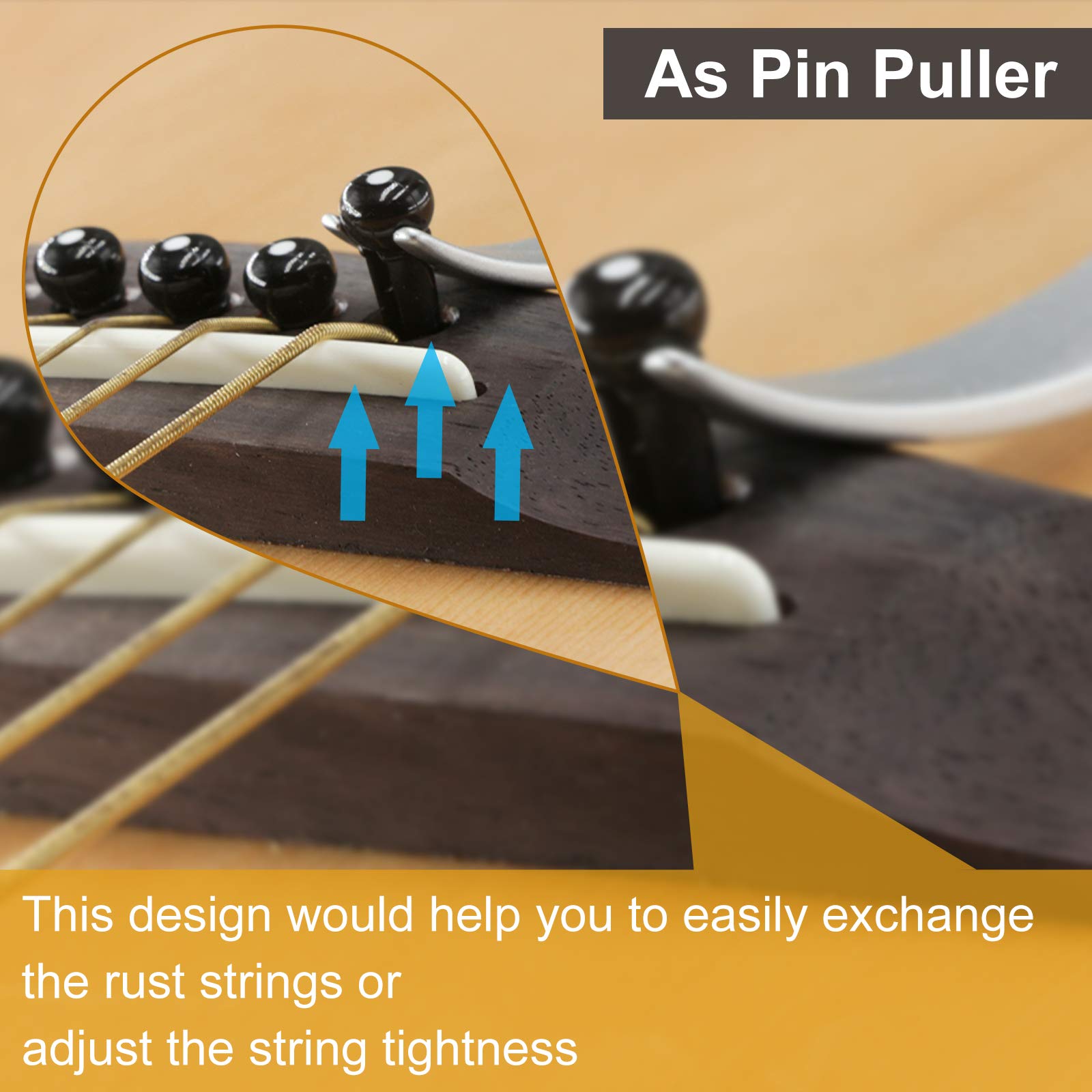 Capodastre Universel Pour Guitare Et Ukulélé - Avec Médiator, Réglage Rapide Et Précis