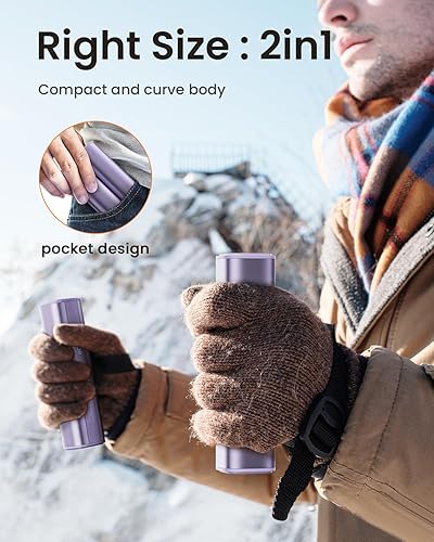 Miniatura 5 de GAIATOP Hand Warmers Rechargeable, 2 Pack Magnetic Electric Hand Warmer, Flashlight 8000mAh Warm 12 Hrs Portable Pocket Heating USB-C Handwarmers,