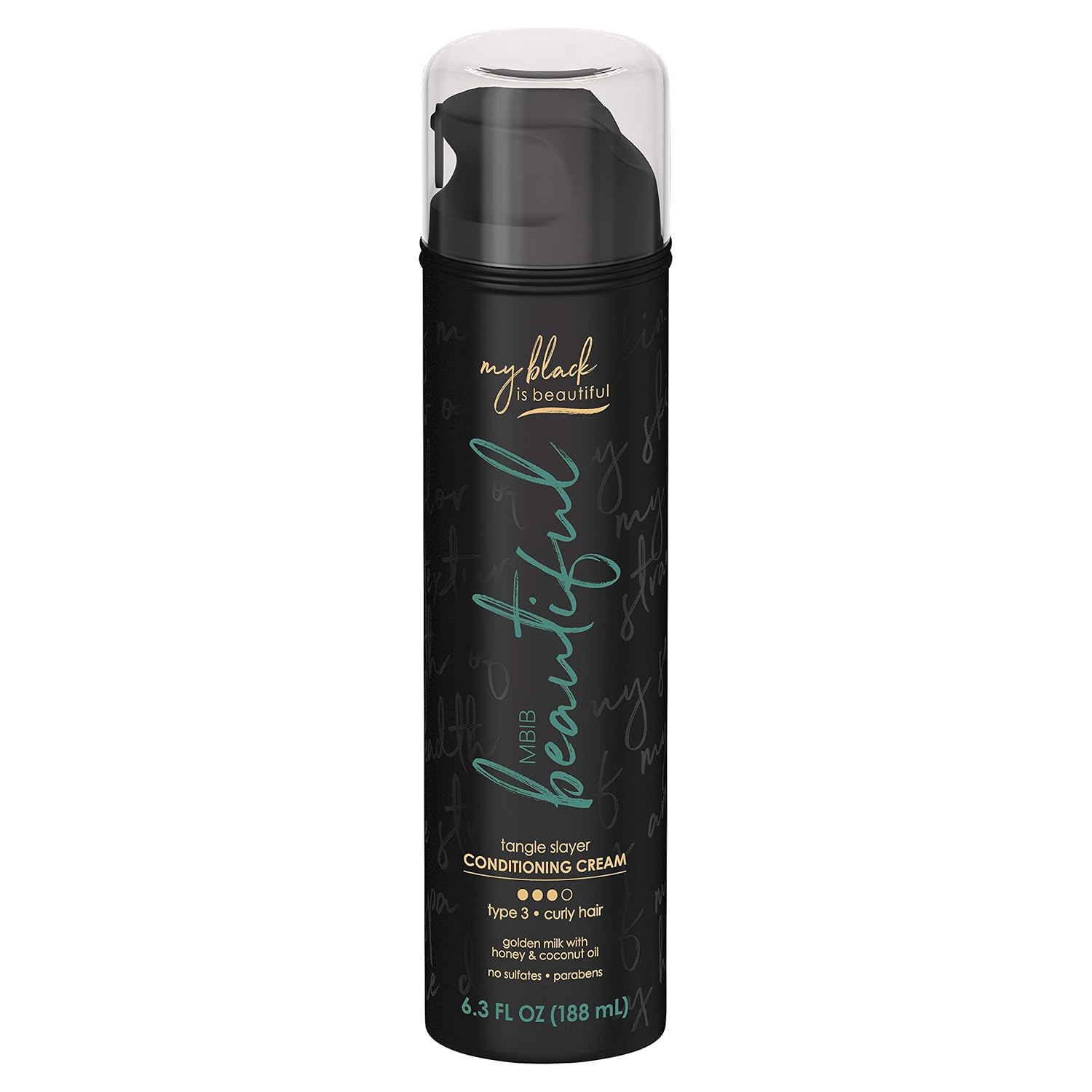 My Black is Beautiful Leave In Conditioner, Type 3 Tangle Slayer, Sulfate Free Conditioning Cream, for Curly Hair with Coconut Oil, Honey and Turmeric, 6.3 fl oz : Beauty & Personal Care