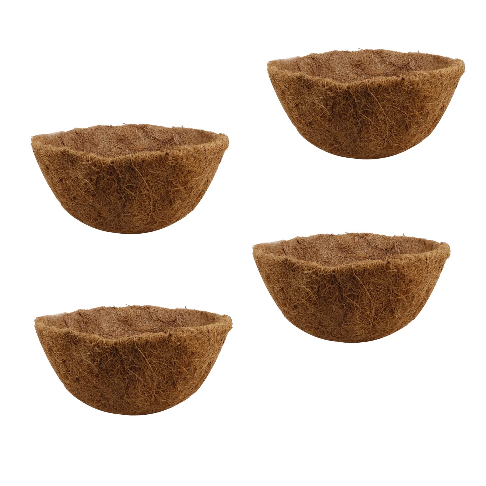 SJDWDX 4PCS Round Coco Liners Hanging Basket, 12 Inch Coconut Fiber Planter Liners Coconut Fiber Liners for Wall Hanging Baskets Replacement Liner for Garden Flower Pot, Garden Planter Flower Pot