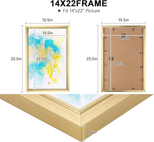 Vista 187 de GULETHUN Marco de fotos de 24 x 36 pulgadas, marco para póster blanco, decoración del hogar, marcos naturales de galería, formato horizontal