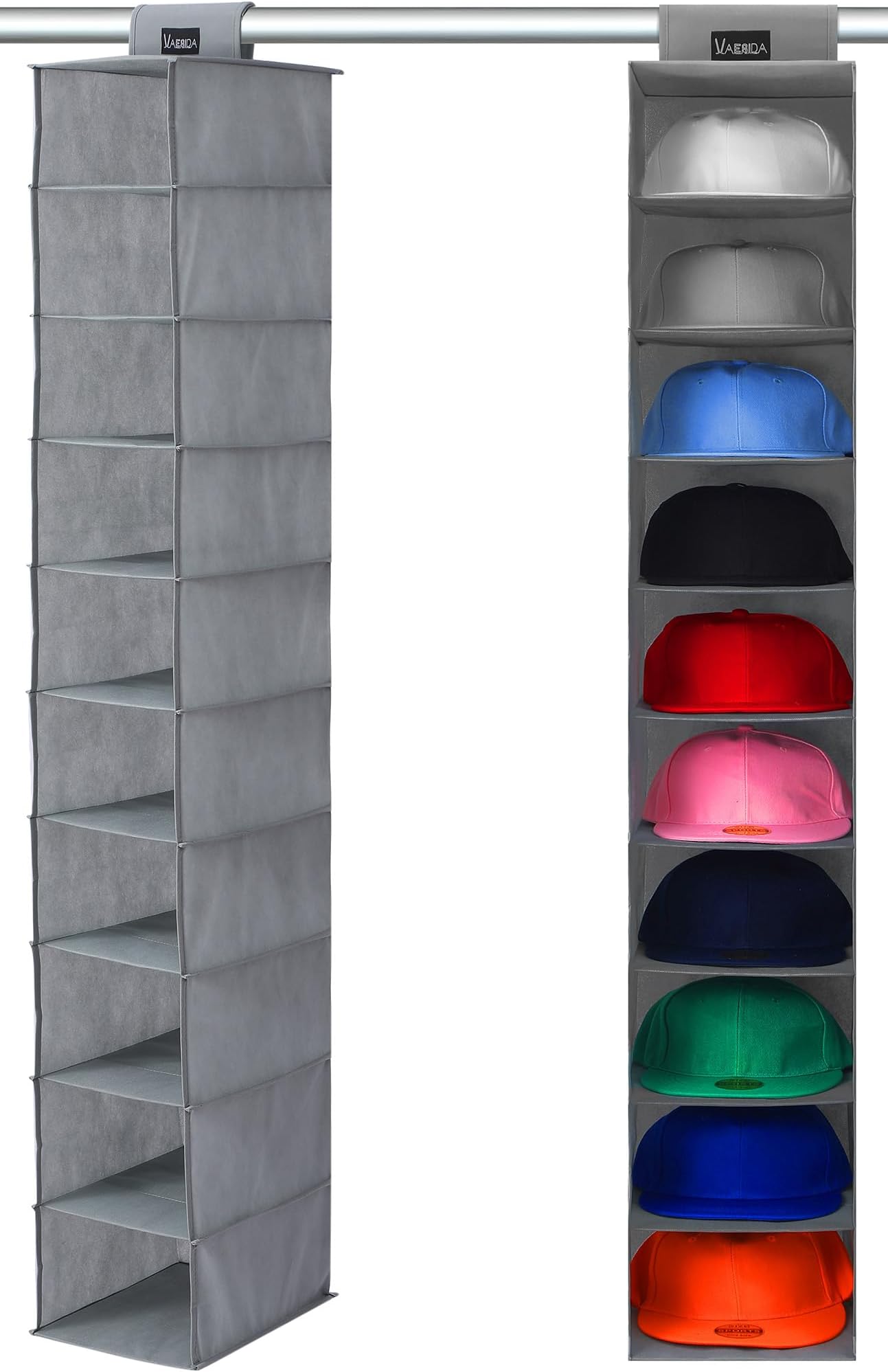 Générique Hat Organizer, Closet Cap Holder, Stackable Storage, 16.14 x 9.84 x 6.69 Inches Reinforced Cardboard, Space Saving Design, Shelf Organizer for Bedroom, Wardrobe, Home, Living Room, Indoor
