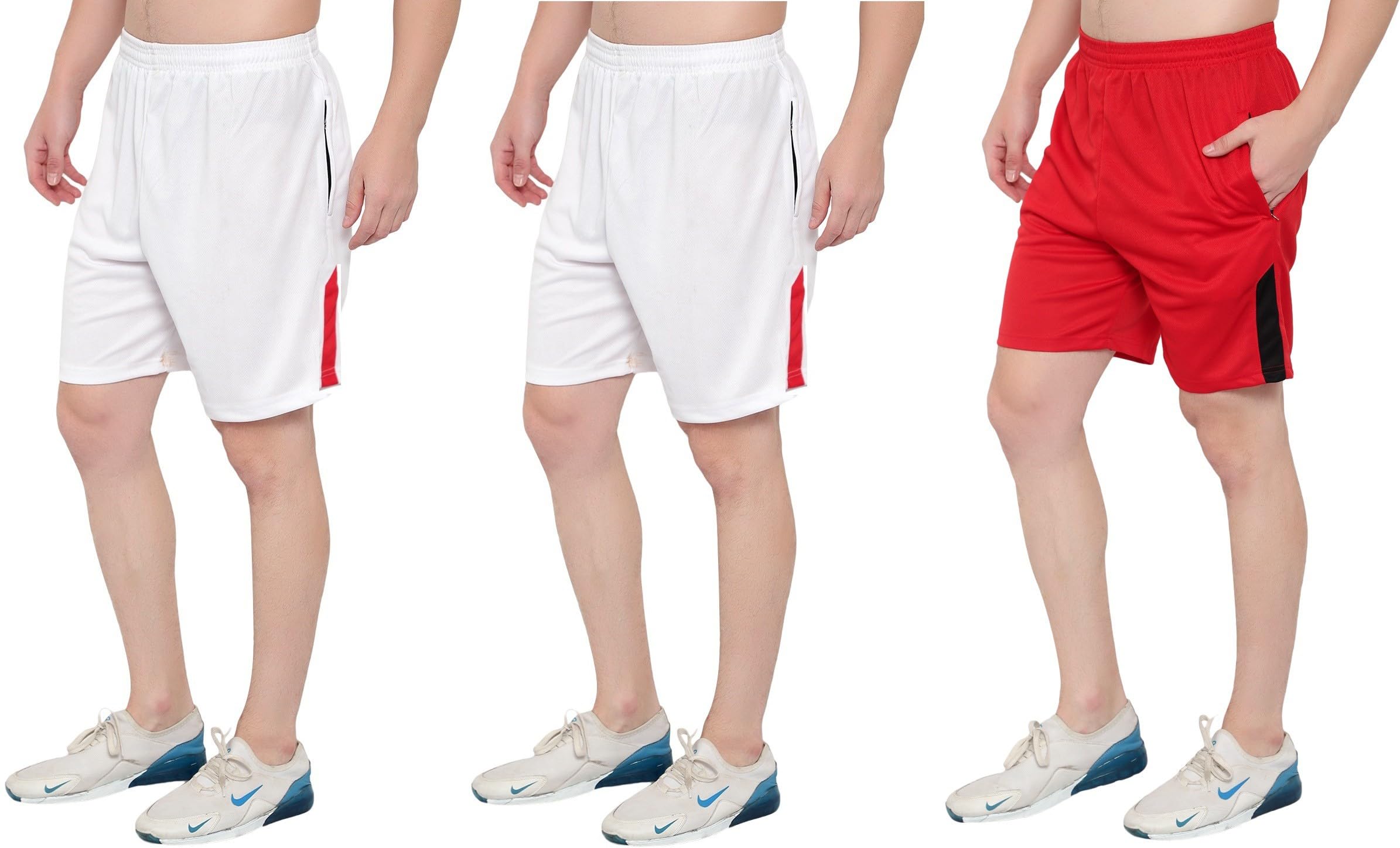 Color Block Men Multicolor Sports Shorts Sh_730-RED-WHITE-DB-picture-49