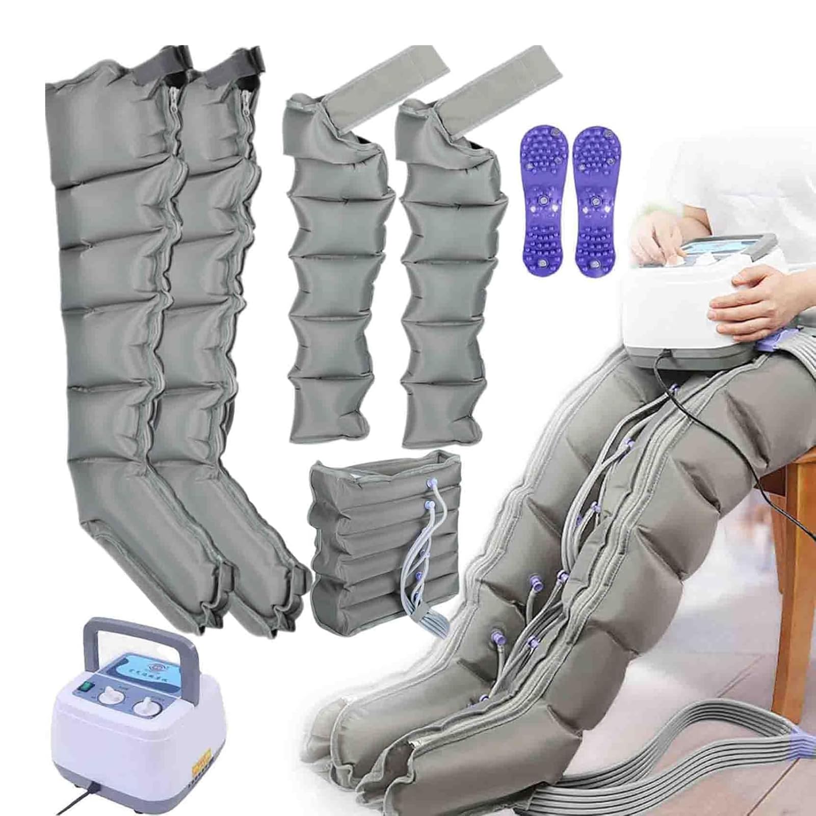 Massaggiatori elettrici per Piedi, drenaggio linfatico, Compressione dell'Aria per la circolazione, Fasce per Braccia, Vita, Caviglie, Polpacci, Macchina per alleviare Il Dolore, f
