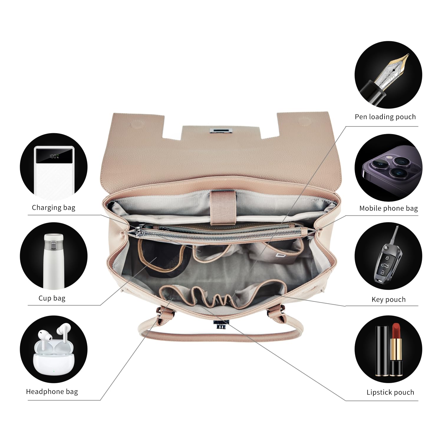 VICTORIA HYDE Sac à main élégant pour femme - Grand sac à bandoulière - Sac à main pour ordinateur portable - Porte-documents - Sac à main de