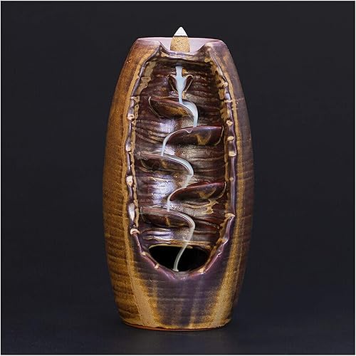 Miniatura 1 de Quemadores de incienso hechos a mano con reflujo, soporte de incienso de cascada de cerámica, exquisito incensario para el hogar, oficina,