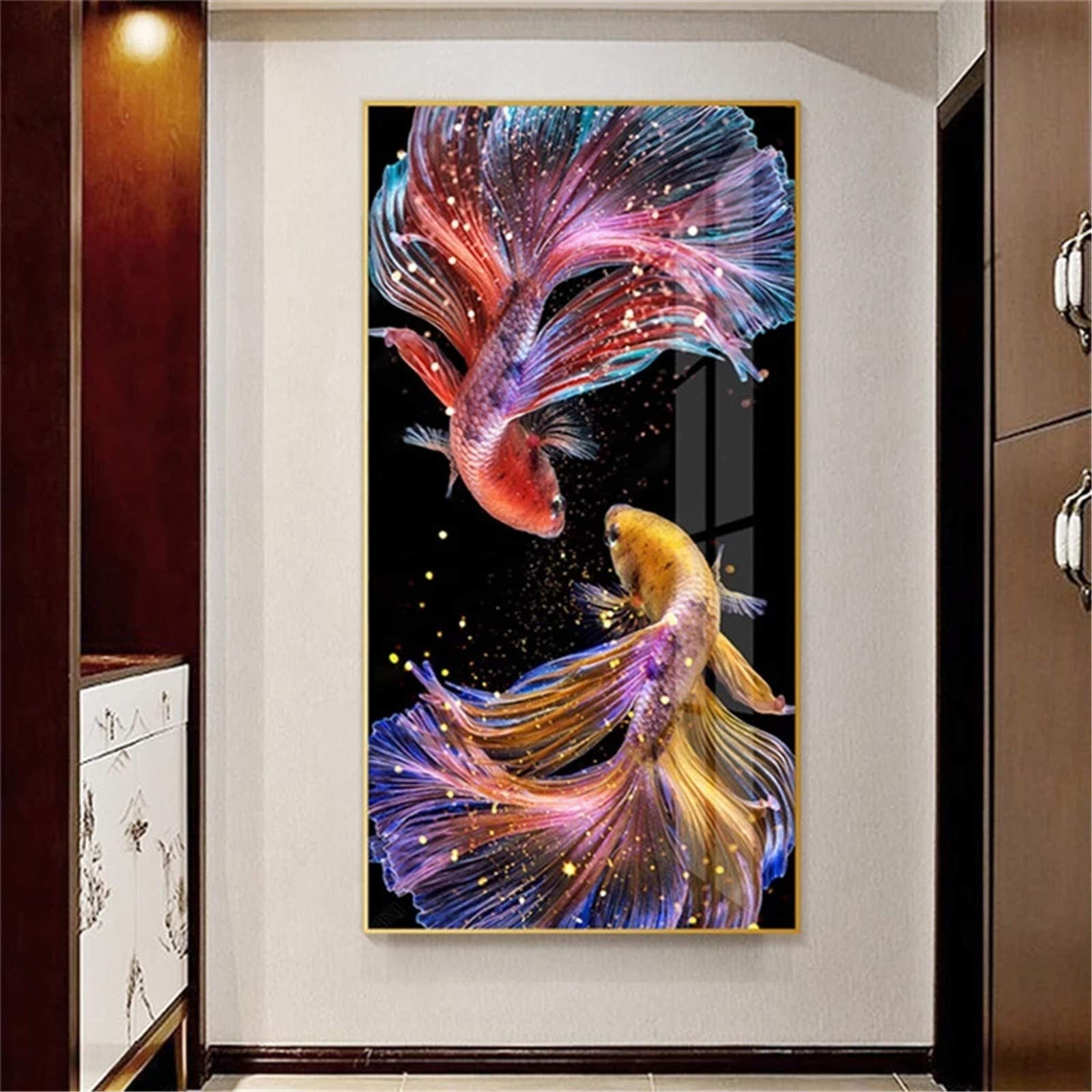 Kit Peinture Diamant 5D Poisson Koi Grand Format 40x120cm Broderie Strass Carrés
