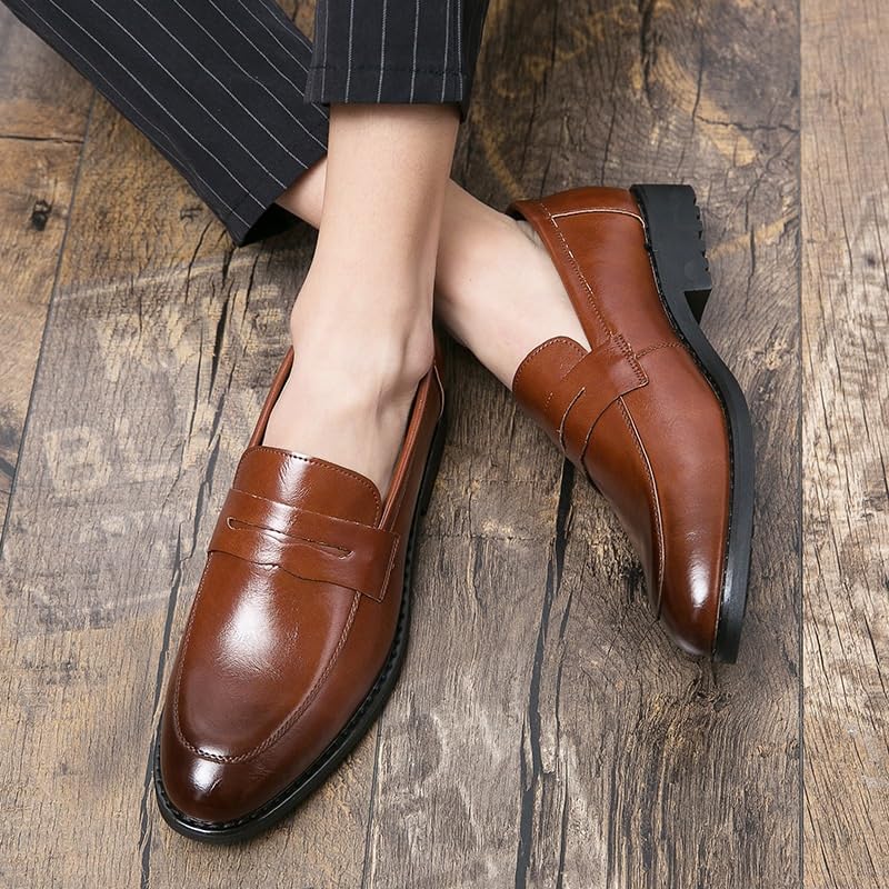 Mens Retro Classic Formal Tuxedo Derby Shoes Comfortable Business Slip On Pointed Toe Derbys Classic Formal Dress Shoes2