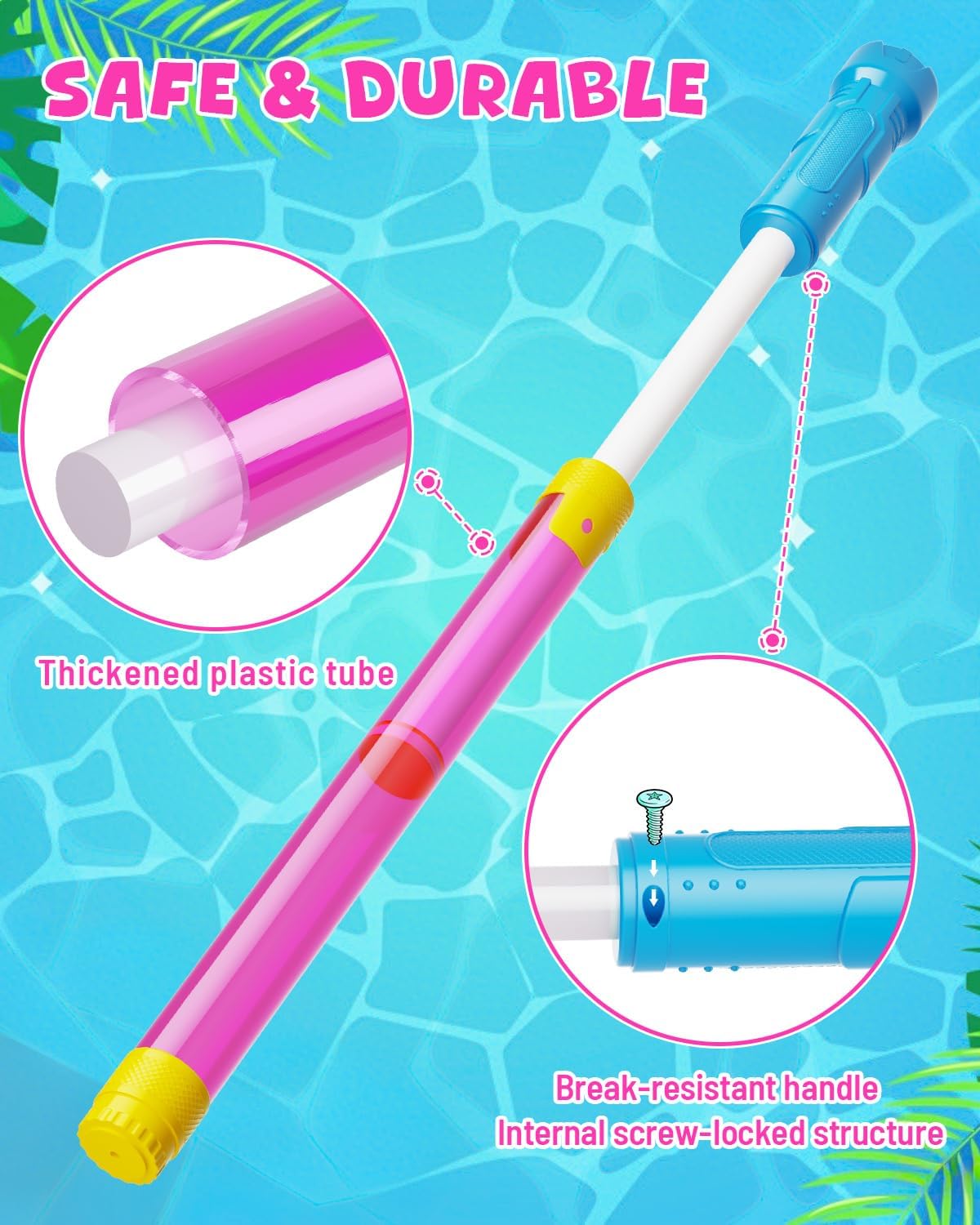 6 Pack Water Guns Squirter Shooters for Kids,Water Blasters Bulk for Kids Ages 4-12 Squirt Guns Pool Toy Beach Summer Toy for Outdoor Fun
