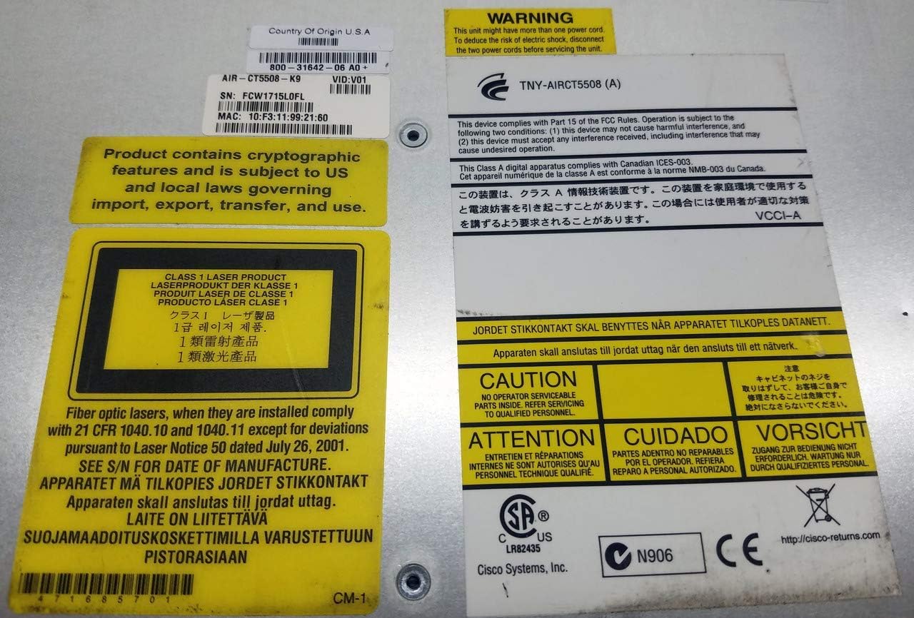 Cisco AIR-CT5508-50-K9 Wireless LAN Controller (Renewed)